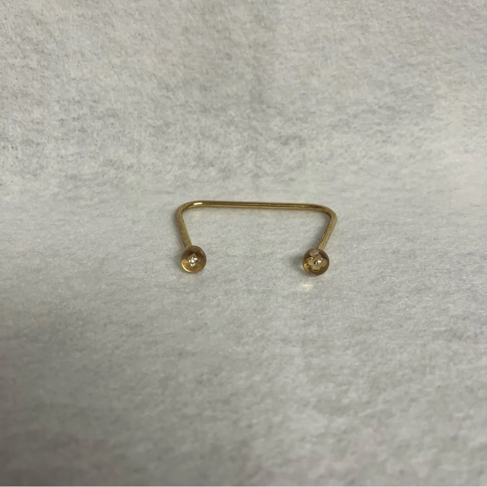 LOUIS VUITTON Wire Bracelet Gold Tone Ball Tips Fluer
